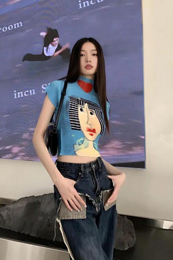 Cubist Woman Turtle Neck Top