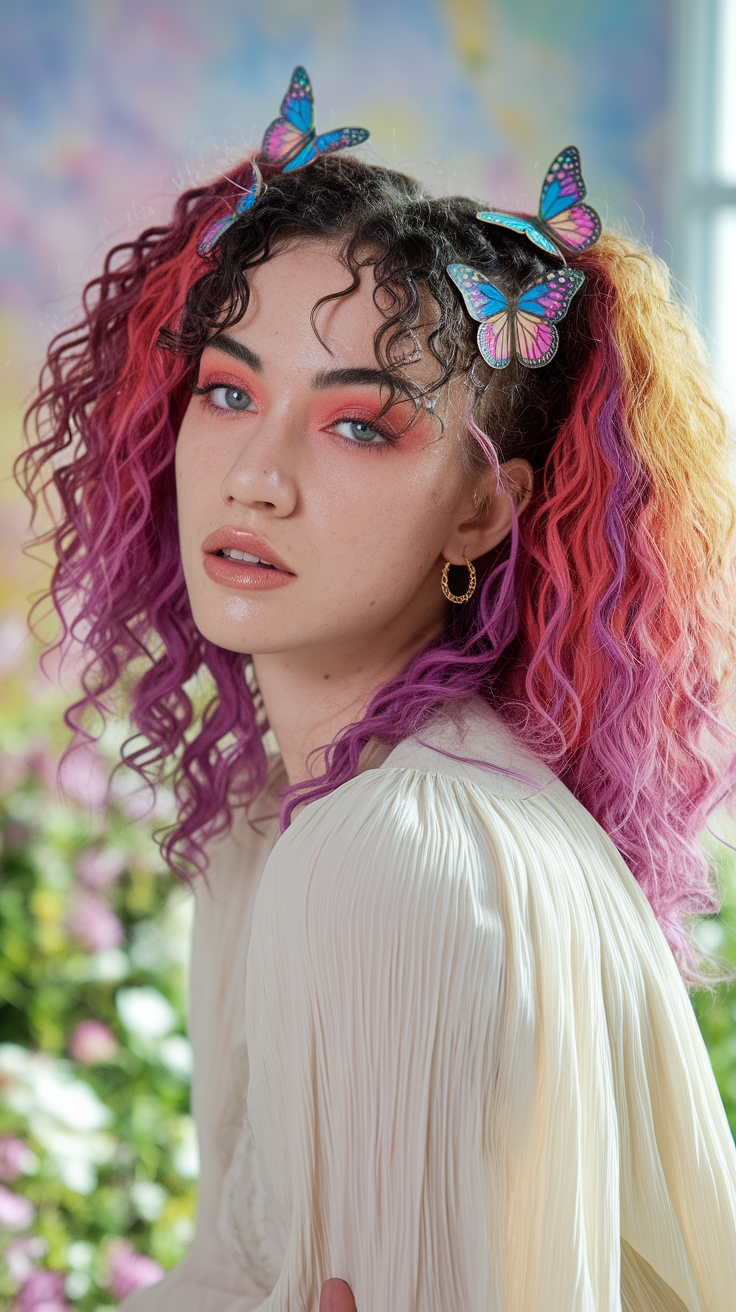 How to Style Curly Hair with Butterfly Clips Effortlessly outfit idea