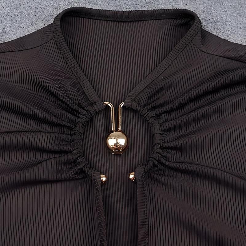 Cut Out Open Front Bodysuit