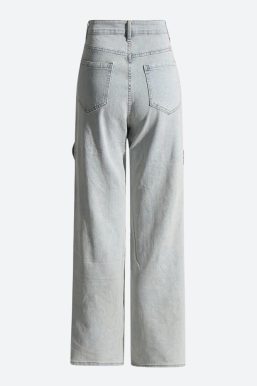 Cut Out Patch Denim Jeans