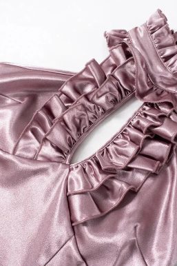 Cut Out Ruffled Halter Neck Top