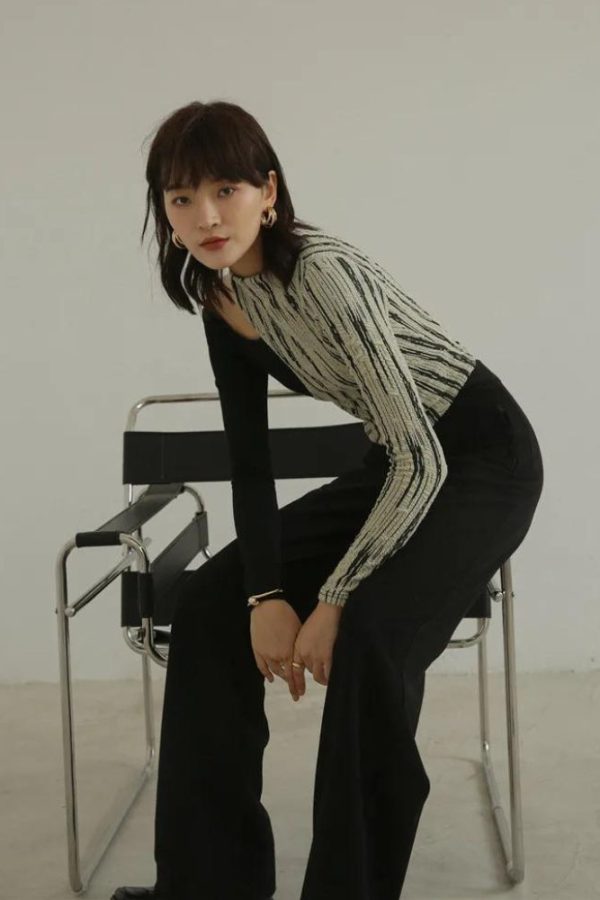 Cut Out Shoulder Patch Top