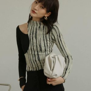 Cut Out Shoulder Patch Top