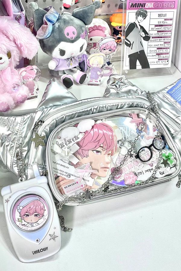 Cute Cat Ita Bag Y2K Style Student Chest Bag