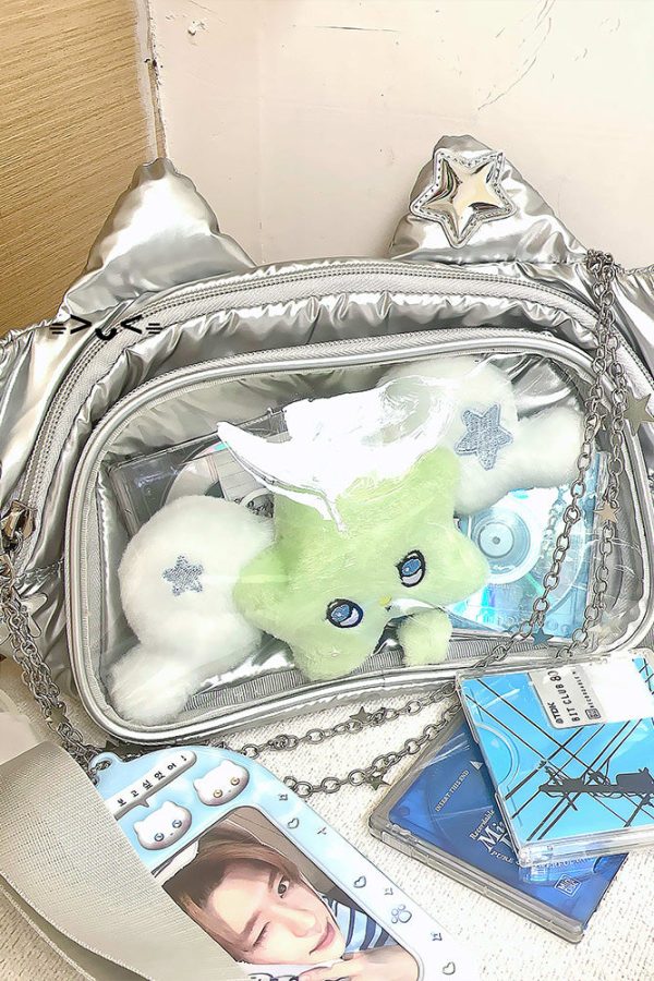 Cute Cat Ita Bag Y2K Style Student Chest Bag