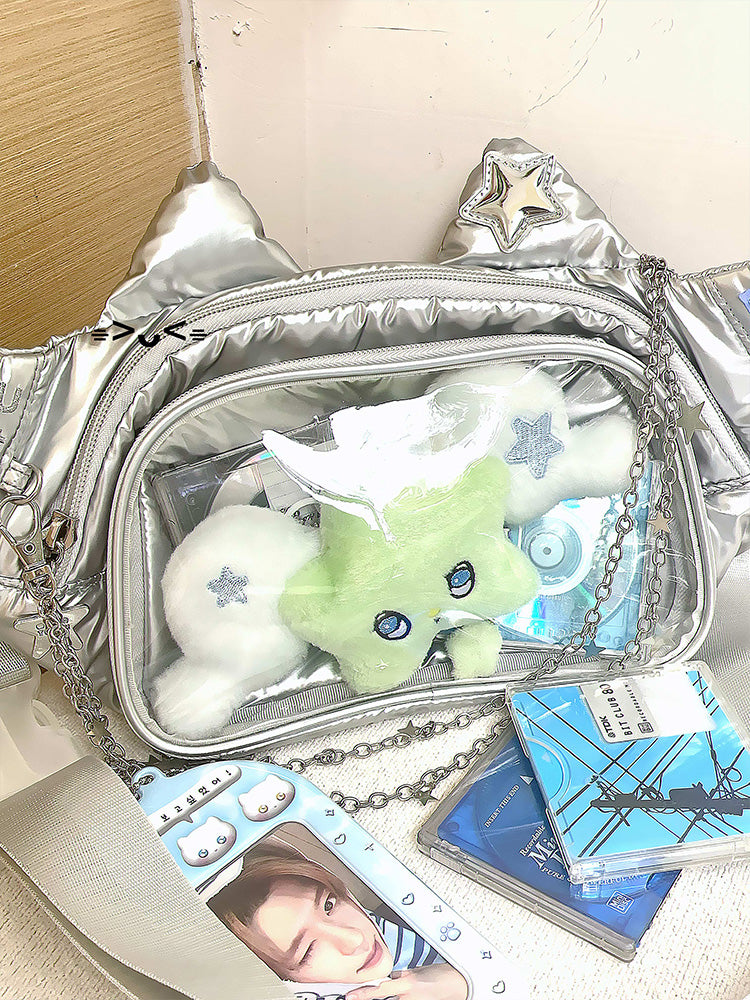 Cute Cat Ita Bag Y2K Style Student Chest Bag