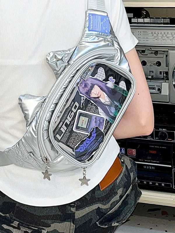 Cute Cat Ita Bag Y2K Style Student Chest Bag