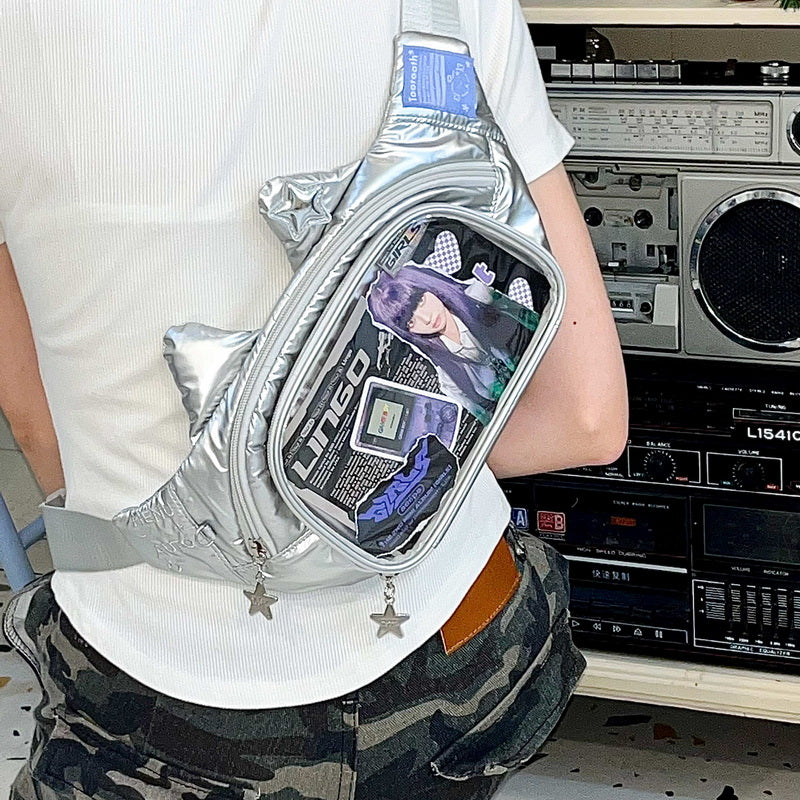 Cute Cat Ita Bag Y2K Style Student Chest Bag