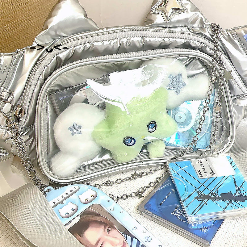 Cute Cat Ita Bag Y2K Style Student Chest Bag