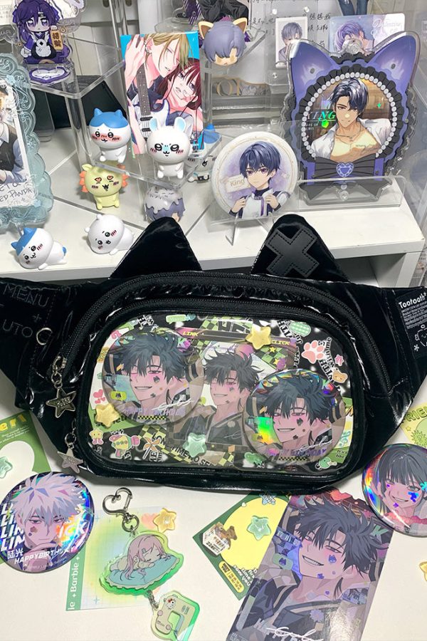 Cute Cat Ita Bag Y2K Style Student Chest Bag