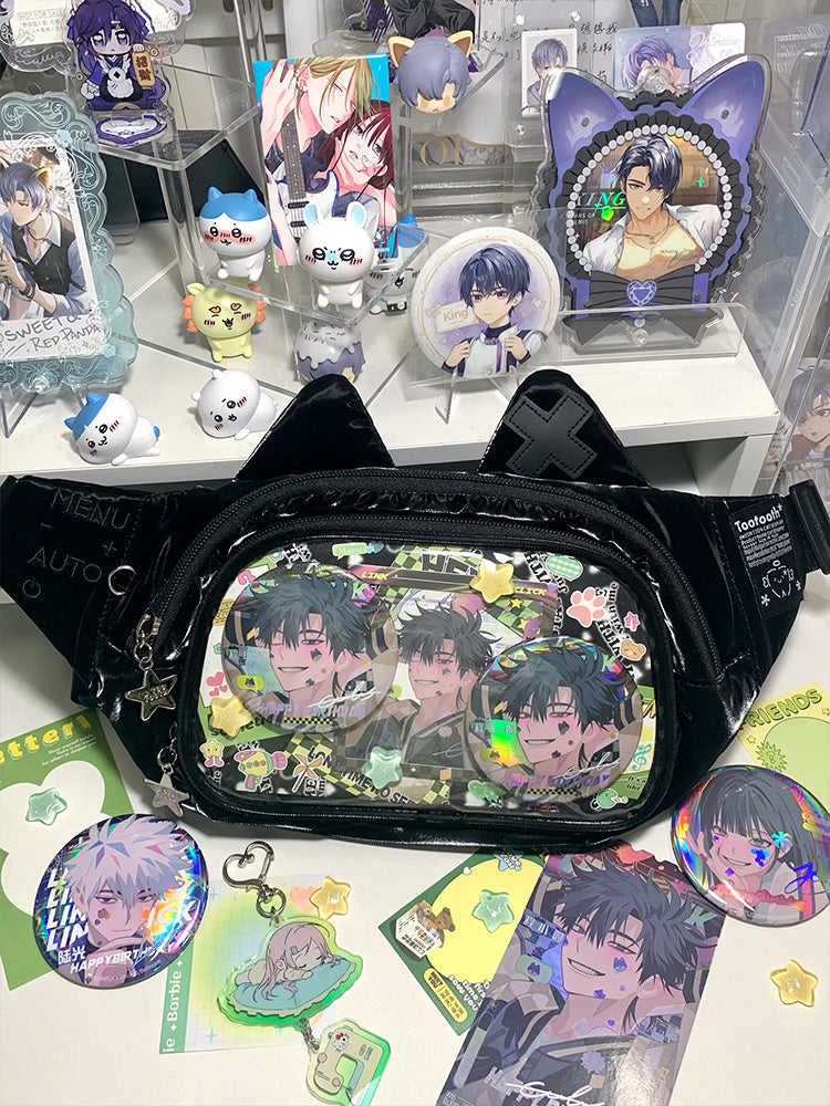 Cute Cat Ita Bag Y2K Style Student Chest Bag