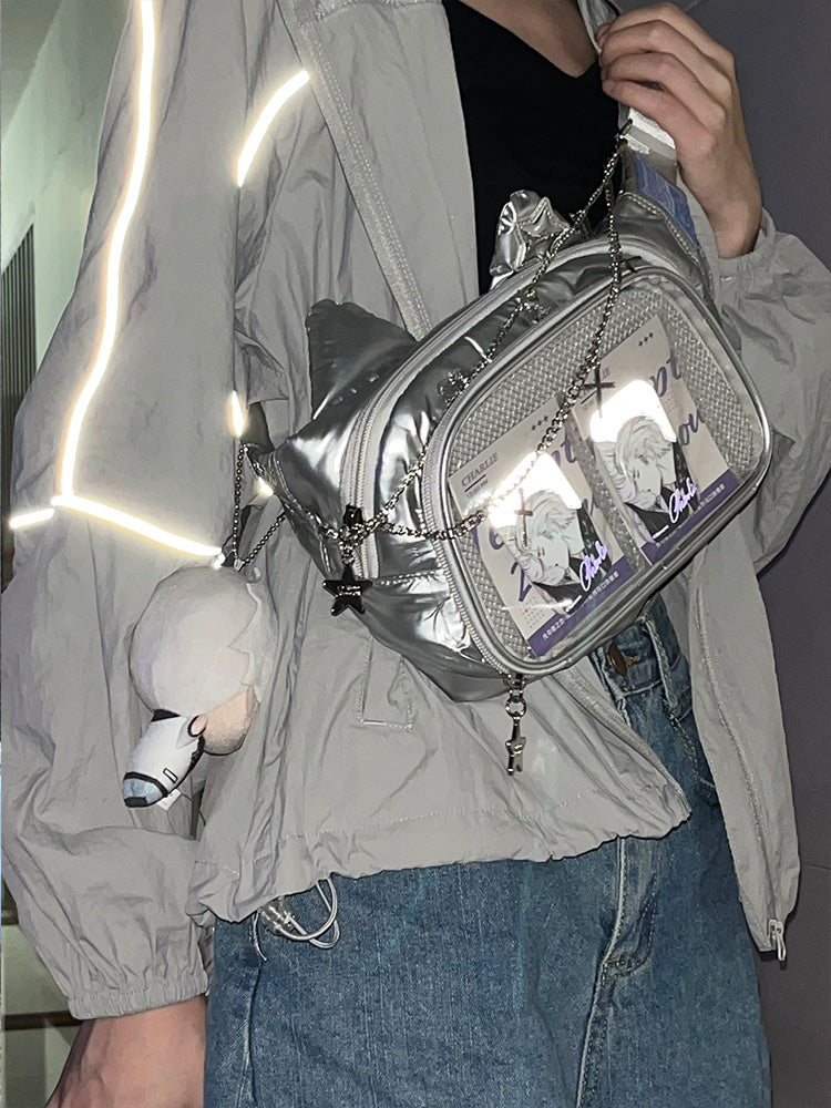 Cute Cat Ita Bag Y2K Style Student Chest Bag