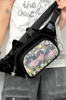 Cute Cat Ita Bag Y2K Style Student Chest Bag