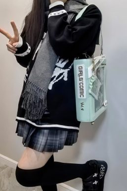 Cute Comic-Style Book Ita Bag with Crossbody and Backpack Design