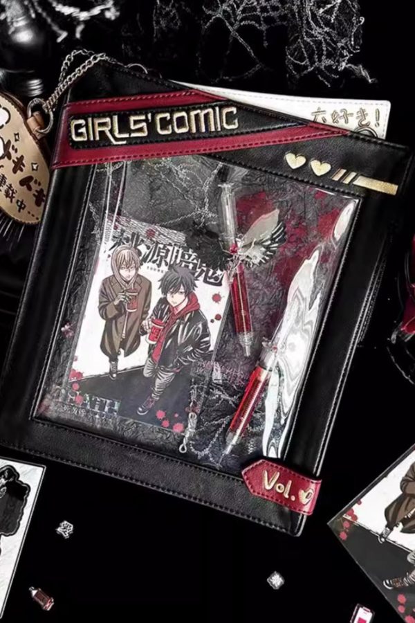 Cute Comic-Style Book Ita Bag with Crossbody and Backpack Design