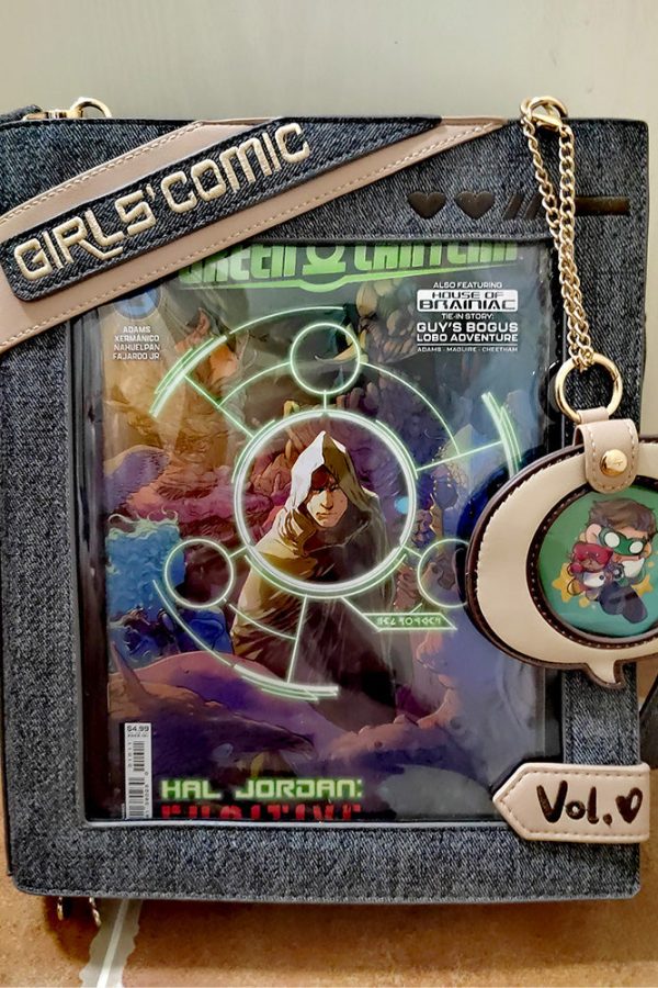 Cute Comic-Style Book Ita Bag with Crossbody and Backpack Design