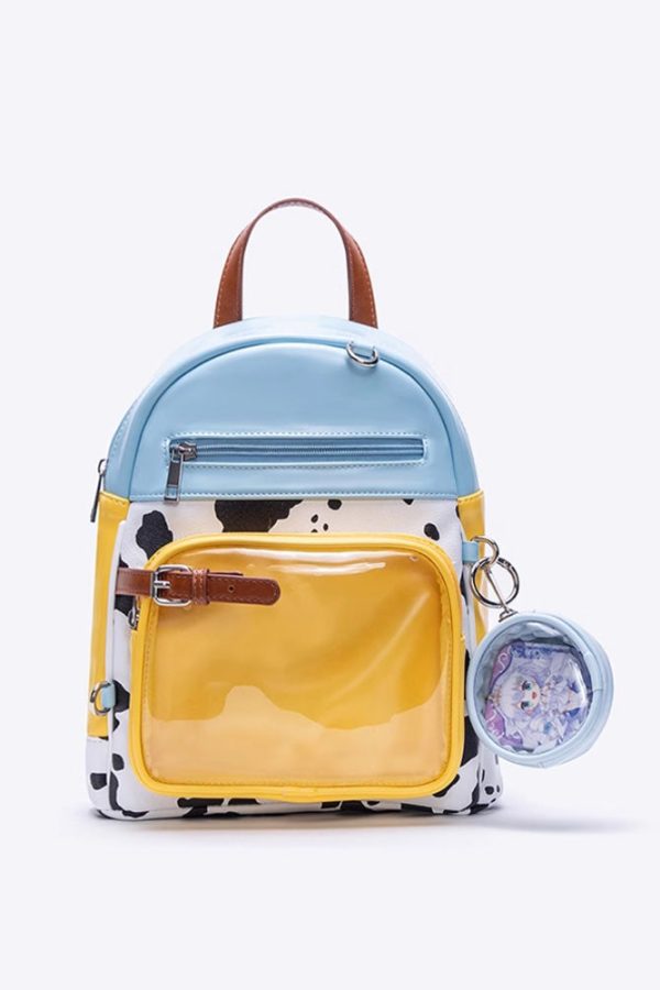 Cute Cow Print Ita Bag Backpack with Charm