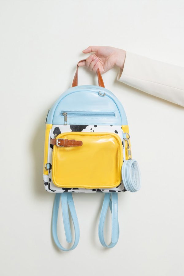 Cute Cow Print Ita Bag Backpack with Charm