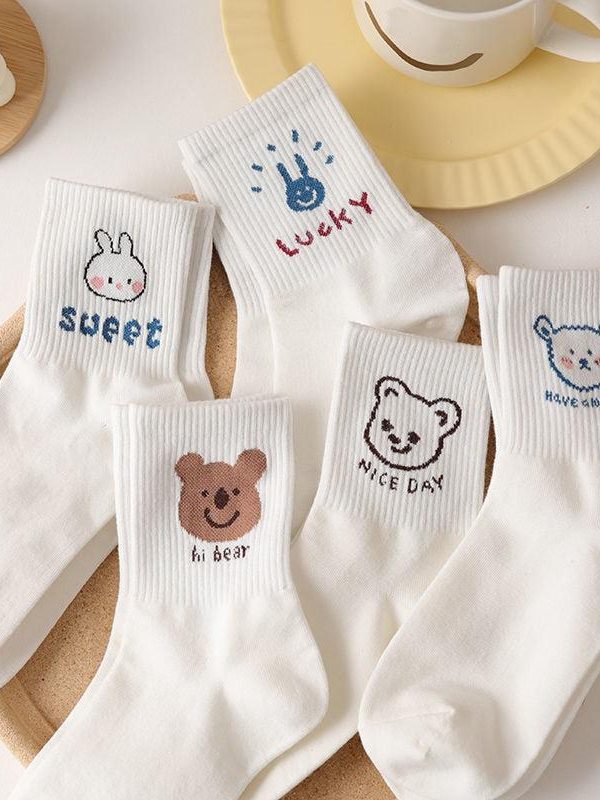 Cute Kawaii Patterned Socks 5 Pairs