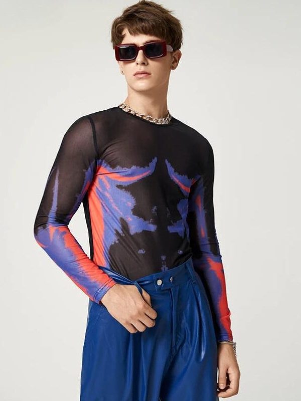 Cyberpunk Abstract Painting Mesh Top