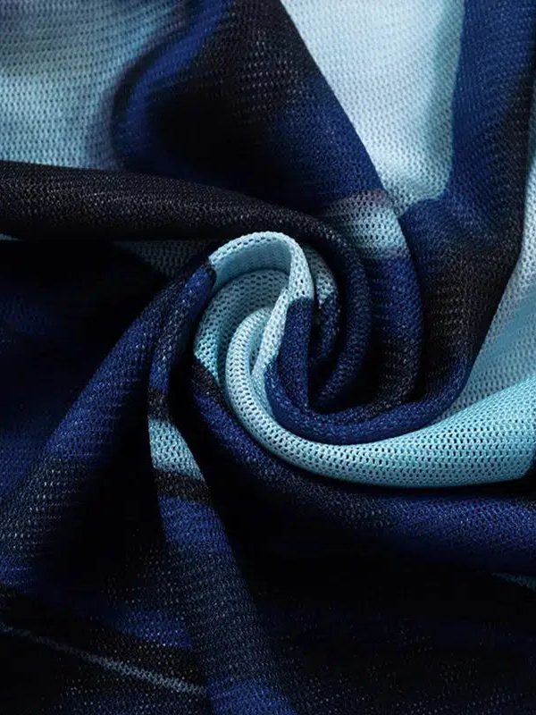 Cyberpunk Blue Aura Sheer Top