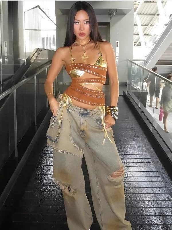 Cyberpunk Cut Out Tube Top