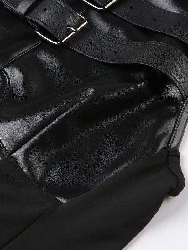 Cyberpunk Faux Leather Crop Top