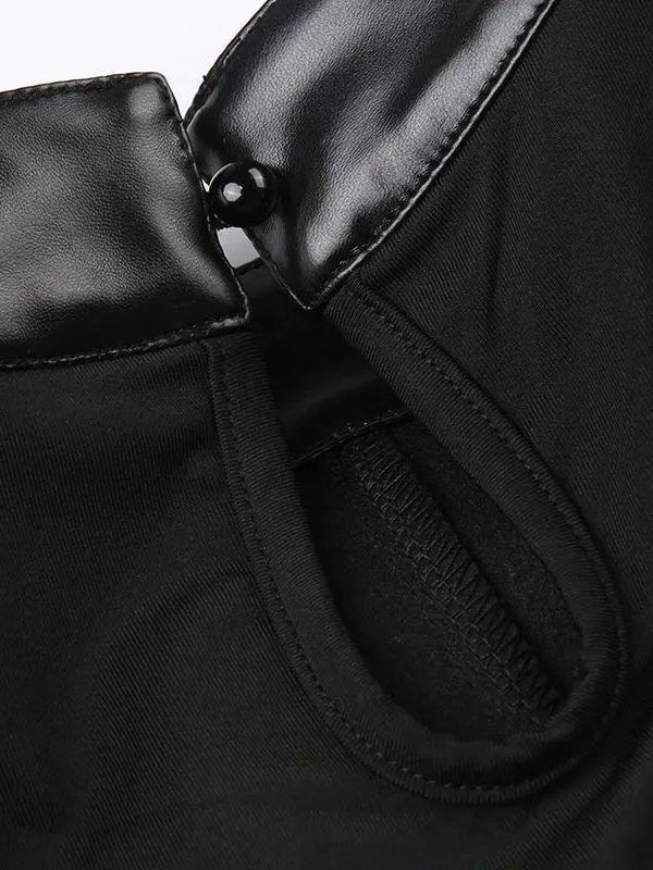 Cyberpunk Faux Leather Crop Top