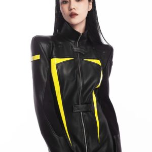 Cyberpunk Faux Leather Maxi Dress