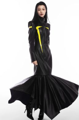 Cyberpunk Faux Leather Maxi Dress