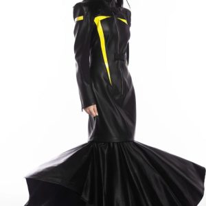 Cyberpunk Faux Leather Maxi Dress