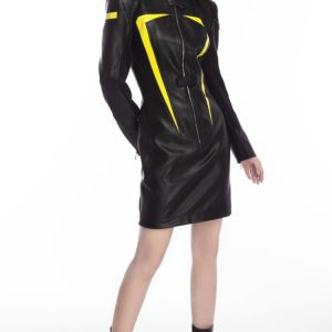 Cyberpunk Faux Leather Maxi Dress