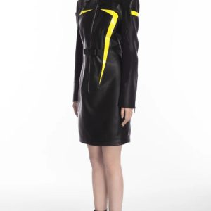 Cyberpunk Faux Leather Maxi Dress