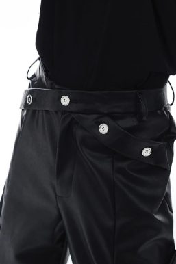 Cyberpunk Faux Leather Wide Leg Pants