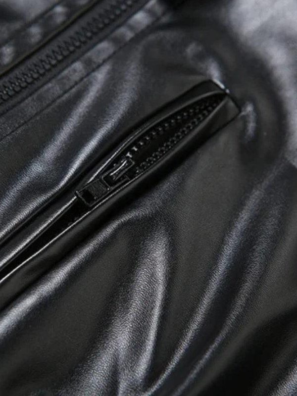 Cyberpunk Faux Leather Zip Up Top