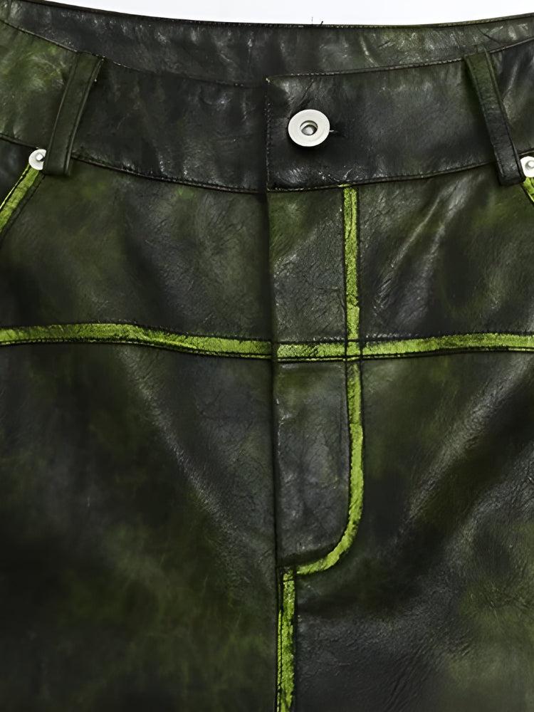 Cyberpunk Forest Faux Leather Pants Cyberpunk Forest Faux Leather Pants