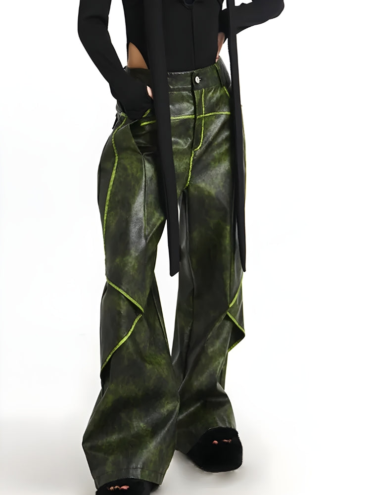 Cyberpunk Forest Faux Leather Pants Cyberpunk Forest Faux Leather Pants