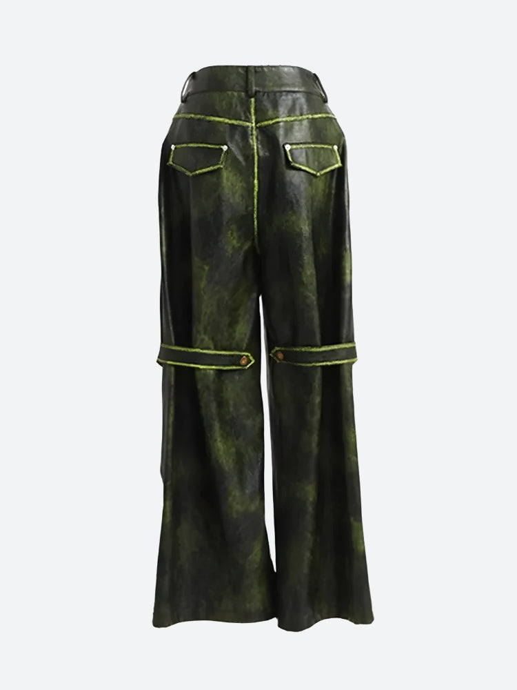 Cyberpunk Forest Faux Leather Pants Cyberpunk Forest Faux Leather Pants