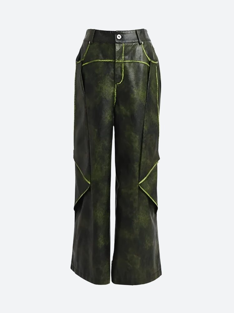 Cyberpunk Forest Faux Leather Pants Cyberpunk Forest Faux Leather Pants