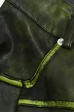 Cyberpunk Forest Faux Leather Pants