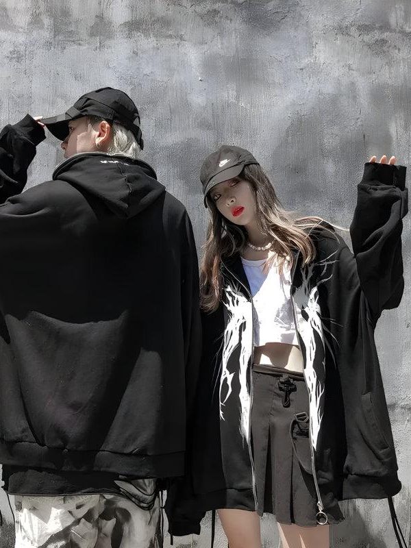 Cyberpunk Ghost Full Zip-Up Hoodie