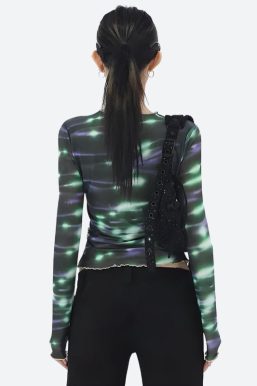 Cyberpunk Green Lights Mesh Top