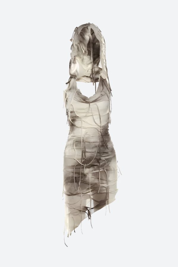 Cyberpunk Hooded Mini Dress