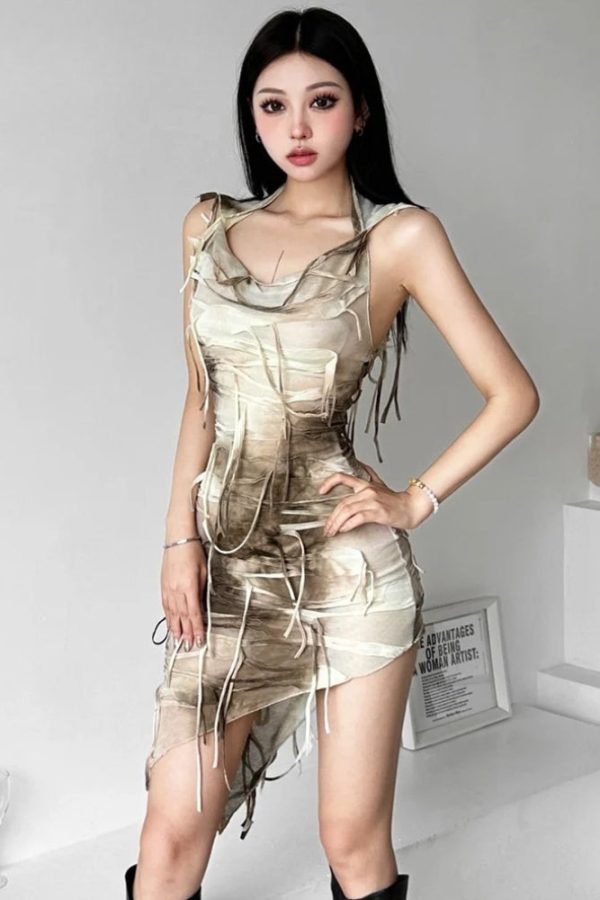 Cyberpunk Hooded Mini Dress