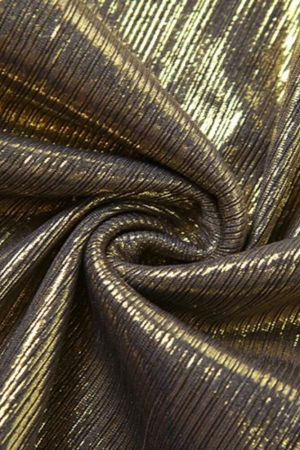 Cyberpunk Metallic Hooded Midi Dress