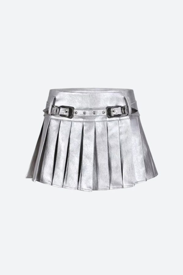 Cyberpunk Metallic Mini Skirt
