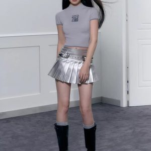Cyberpunk Metallic Mini Skirt