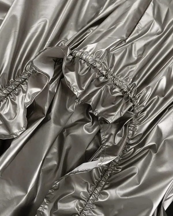 Cyberpunk Ruched Parachute Maxi Skirt