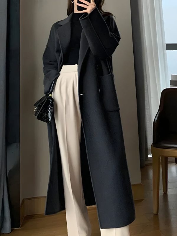 Dark Academia Belted Long Coat