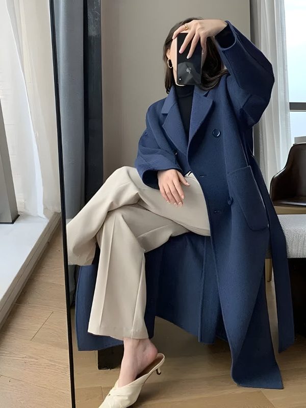 Dark Academia Belted Long Coat